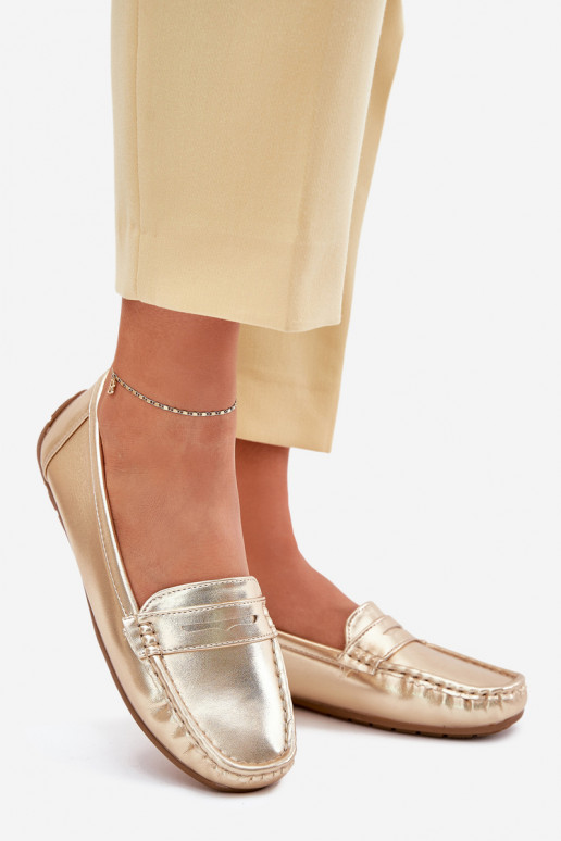 Feminin Eko Haut Mokassins goldene Farbe Lenvie Feminin Eko Haut Mokassins goldene Farbe Lenvie