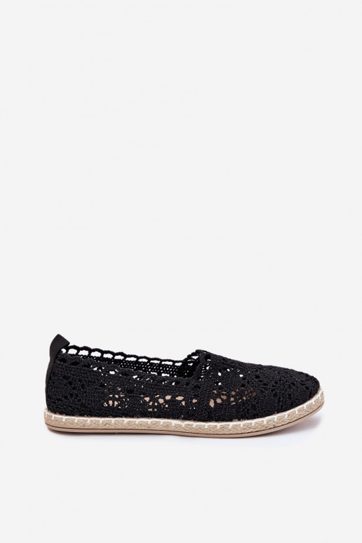 Espadrilles aus Spitze Feminin schZuarze Farbe Adelira