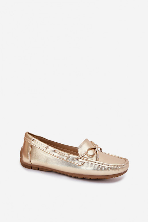 Feminin Eko Haut Mokassins goldene Farbe Si Passione Feminin Eko Haut Mokassins goldene Farbe Si Passione