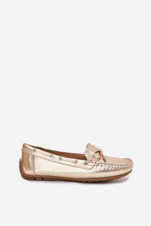 Feminin Eko Haut Mokassins goldene Farbe Si Passione Feminin Eko Haut Mokassins goldene Farbe Si Passione