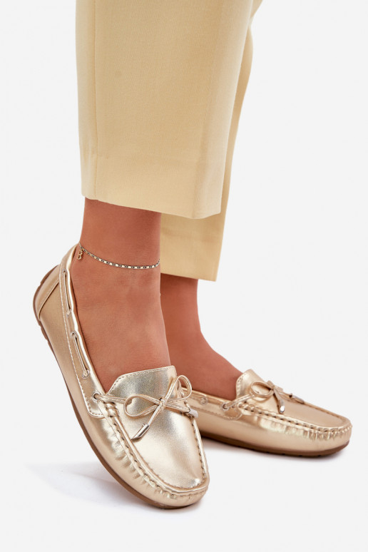 Feminin Eko Haut Mokassins goldene Farbe Si Passione Feminin Eko Haut Mokassins goldene Farbe Si Passione