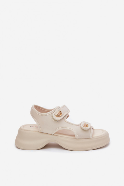 Damensandalen Ze goldene Farbemi Detalami Beige Luvira