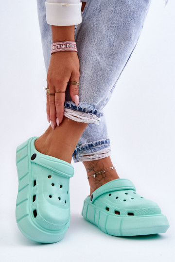 Flip-Flops im Crocs-Stil mit erhöhter Plattform Mintfarbe Beckett