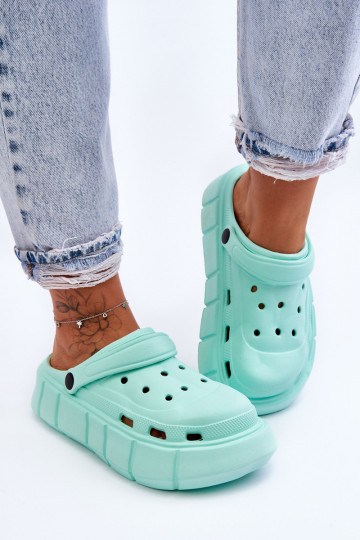 Flip-Flops im Crocs-Stil mit erhöhter Plattform Mintfarbe Beckett 2