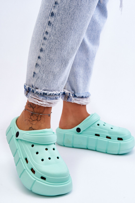 Flip-Flops im Crocs-Stil mit erhöhter Plattform Mintfarbe Beckett