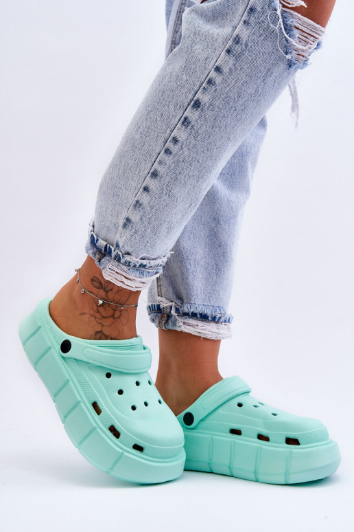 Flip-Flops im Crocs-Stil mit erhöhter Plattform Mintfarbe Beckett
