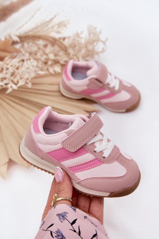 Kinder-Sneaker Turnschuhe mit Klebeverschlüssen pinke Farbe Viona