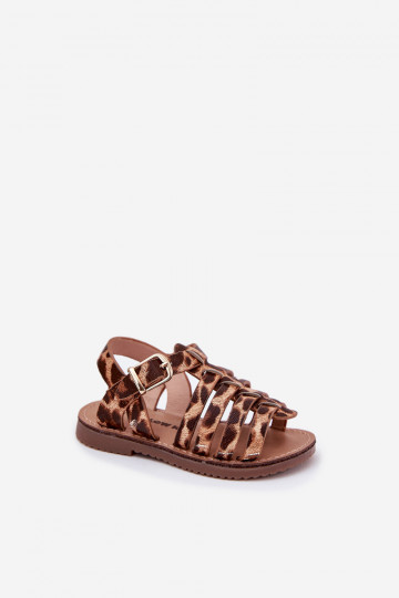 Kinder Sandalen aus Kunstleder mit Leopardenmuster "Tai tuririana" 2