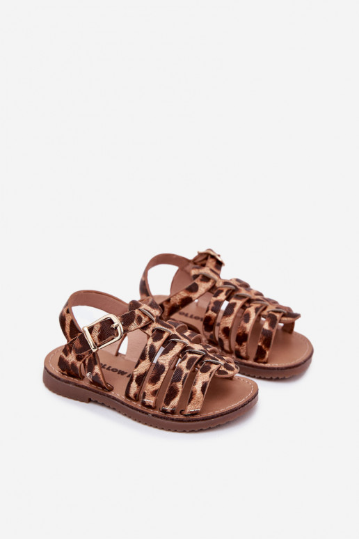 Sandalen Kindisch Kindisch aus Öko-Leder mit Leopardenfellmuster Es mussriana Sandalen Kindisch Kindisch aus Öko-Leder mit Leopardenfellmuster Es mussriana