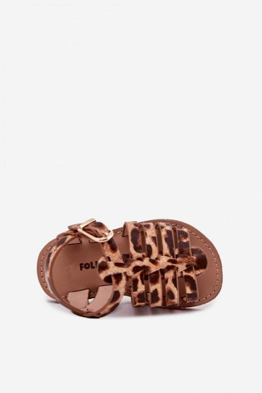 Sandalen Kindisch Kindisch aus Öko-Leder mit Leopardenfellmuster Es mussriana Sandalen Kindisch Kindisch aus Öko-Leder mit Leopardenfellmuster Es mussriana