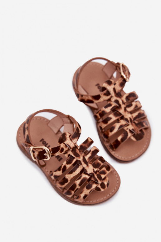 Sandalen Kindisch Kindisch aus Öko-Leder mit Leopardenfellmuster Es mussriana Sandalen Kindisch Kindisch aus Öko-Leder mit Leopardenfellmuster Es mussriana