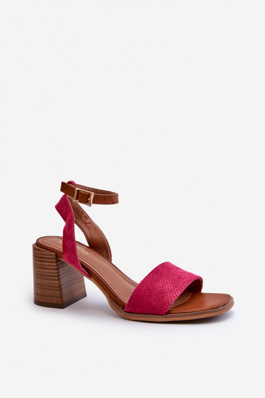 Damen-Sandalen mit hohen Absätzen Z aus Öko-INildlederu pinke Farbe Ronvia Damen-Sandalen mit hohen Absätzen Z aus Öko-INildlederu pinke Farbe Ronvia