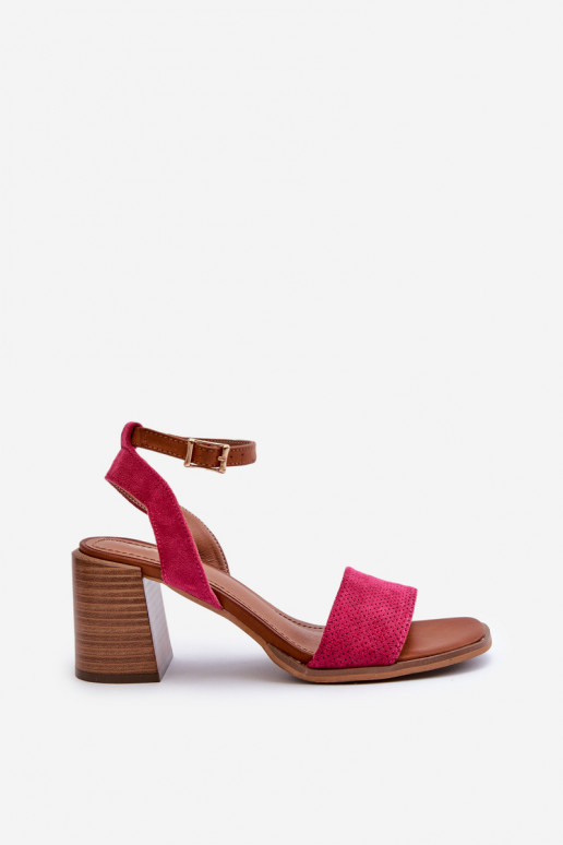 Damen-Sandalen mit hohen Absätzen Z aus Öko-INildlederu pinke Farbe Ronvia Damen-Sandalen mit hohen Absätzen Z aus Öko-INildlederu pinke Farbe Ronvia
