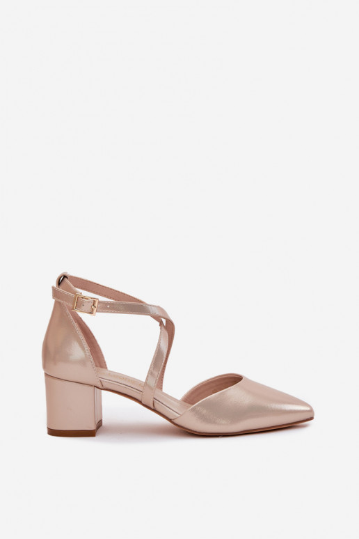 Schuhe mit Absätzen aus Öko-Leder Sergio Leone SK830 goldene Farbe