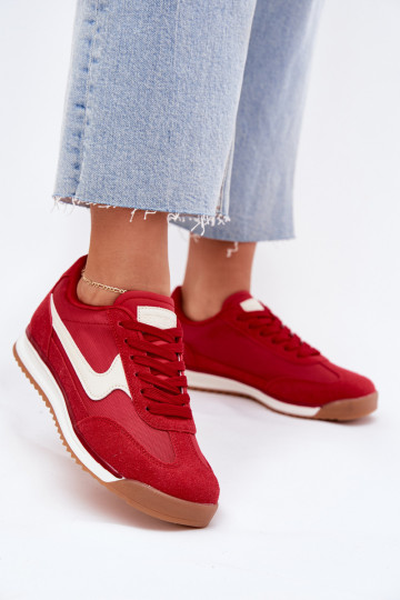 Turnschuhe Sneakers Stilvollllschuhe Feminin rote Farbe Zerina