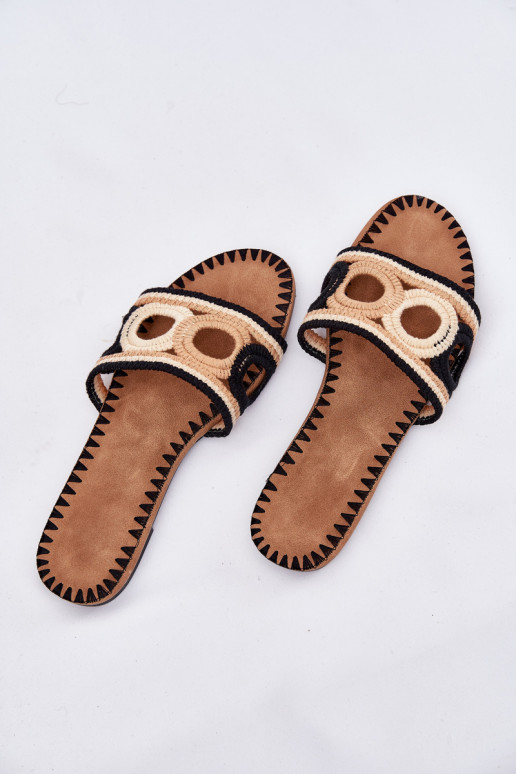 SzydełkoZue Damenhausschuhe mit breiten Absätzen schZuarze Farbe Nirina