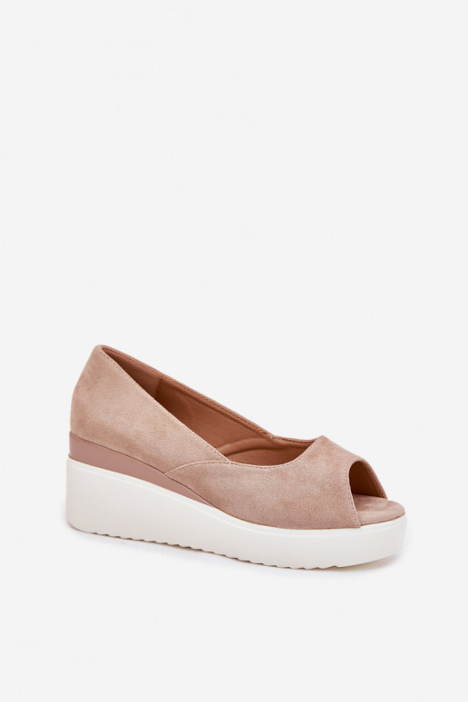 Damensandalen Auf einem Keil Z aus Öko-INildlederu Beige Velira Damensandalen Auf einem Keil Z aus Öko-INildlederu Beige Velira