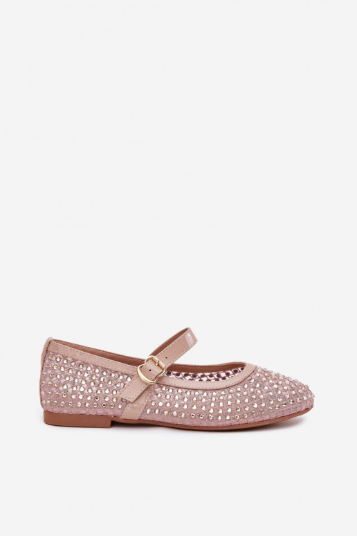 Dekoriert Ballerinas Feminin mit Riemen I mit Schnallen Beige Avirae Dekoriert Ballerinas Feminin mit Riemen I mit Schnallen Beige Avirae