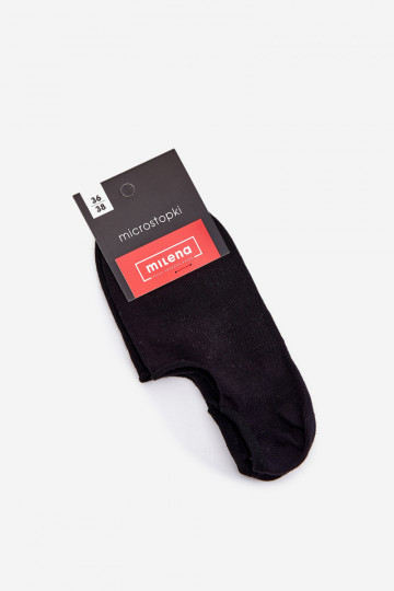 Damensocken MicroFußzeilen BaZuełniane Glatt schZuarze Farbe 2