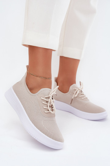 Ein überzeugendes Stilvollll Turnschuhe mit einer Plattform Feminin Beige Kalyra
