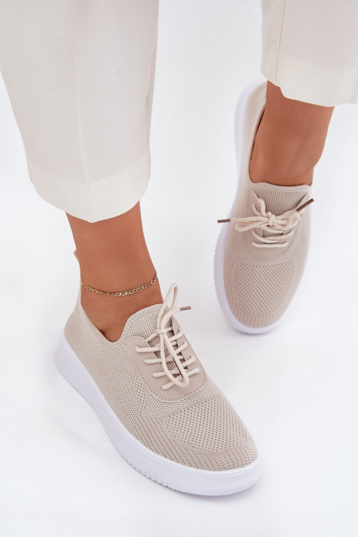  Ein überzeugendes Stilvollll Turnschuhe mit einer Plattform Feminin Beige Kalyra