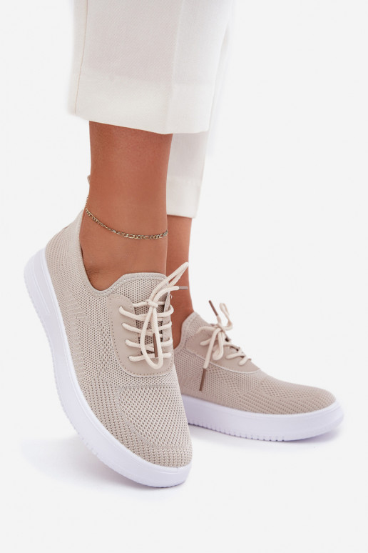  Ein überzeugendes Stilvollll Turnschuhe mit einer Plattform Feminin Beige Kalyra