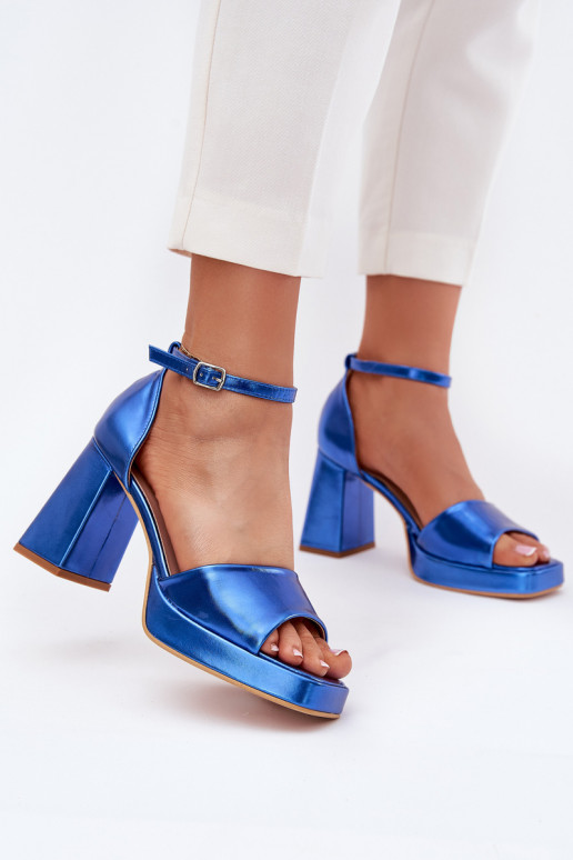 Lackierte Sandalen für Damen mit Absätzen blaue Farbe Es mussrila Lackierte Sandalen für Damen mit Absätzen blaue Farbe Es mussrila