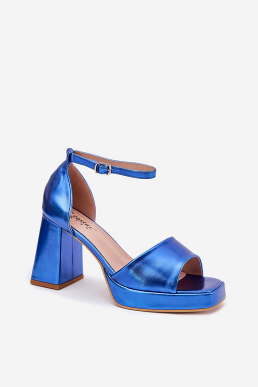 Lackierte Sandalen für Damen mit Absätzen blaue Farbe Es mussrila Lackierte Sandalen für Damen mit Absätzen blaue Farbe Es mussrila