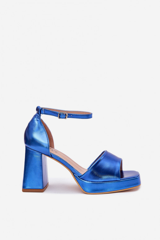 Lackierte Sandalen für Damen mit Absätzen blaue Farbe Es mussrila Lackierte Sandalen für Damen mit Absätzen blaue Farbe Es mussrila
