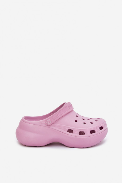 Leichte Hausschuhe Damenhausschuhe mit modischer Es mussssivsohle Big Star RR274A120 pinke Farbe