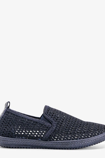 Dunkelblaue durchbrochene Schuhe, „Mallory"