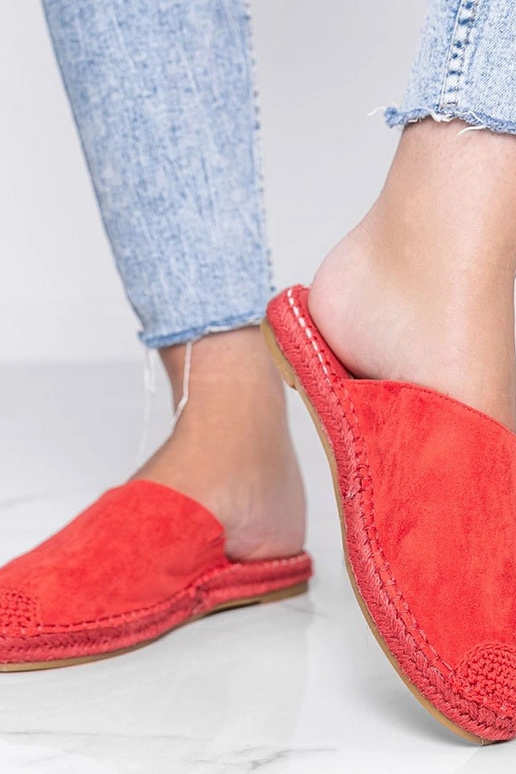 Rote geschlossene Sandalen, „Wenus"