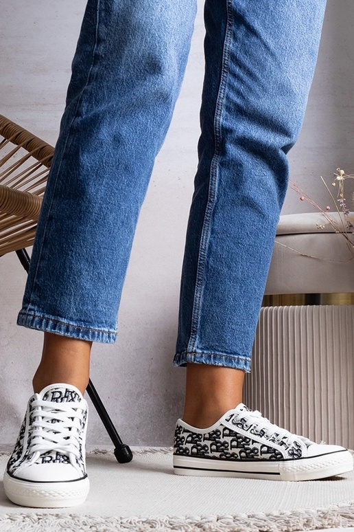 Schwarz-weiße Damenschuhe, „Rimmie"