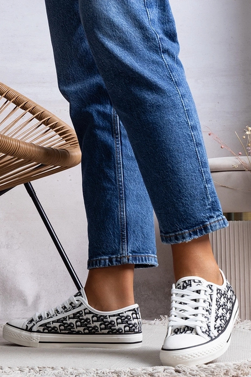 Schwarz-weiße Damenschuhe, „Rimmie"