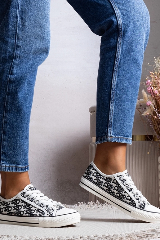 Schwarz-weiße Damenschuhe, „Rimmie"