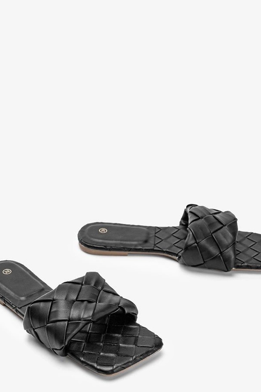 Schwarze geflochtene Sandalen, „Chimmie"