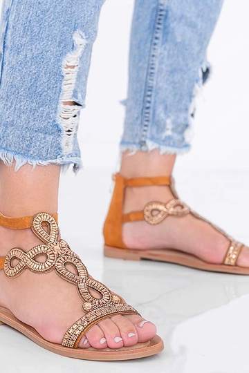 Helle braune Sandalen mit...