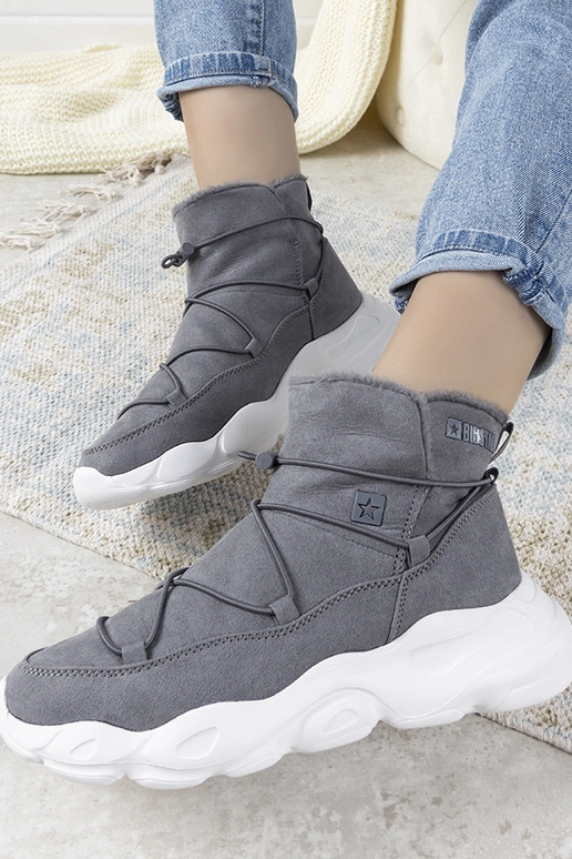 Graue stilvolle Damenwinterstiefel,...