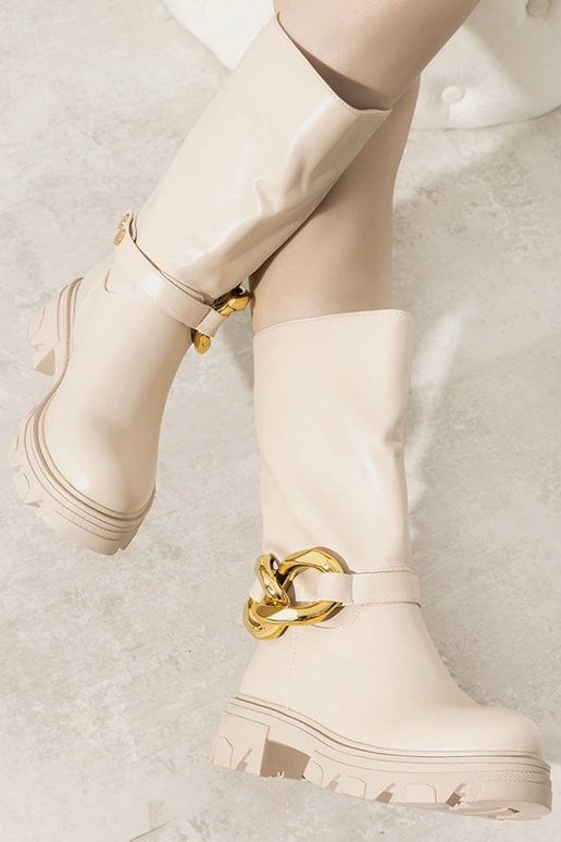 Beige isolierte Stiefeletten mit...