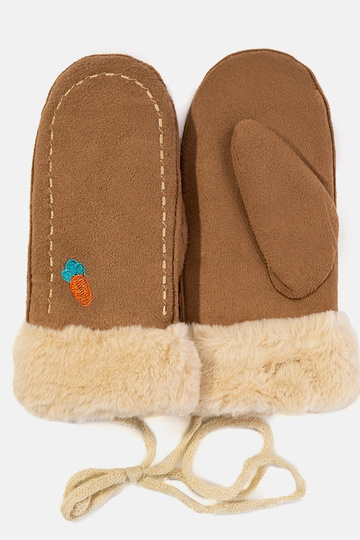 Braune Karottenhandschuhe für Kinder
