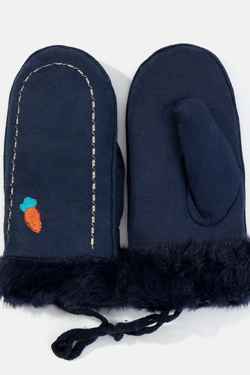 Marineblaue Karottenhandschuhe für Kinder