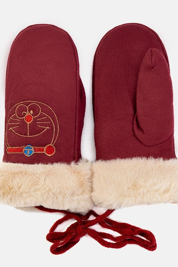 Burgunderrote Kitty Kinderhandschuhe