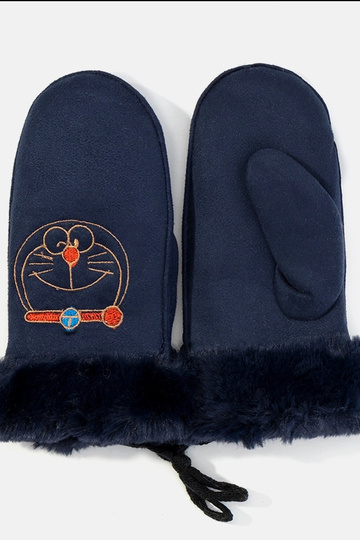 Marineblaue Kitty Kinderhandschuhe
