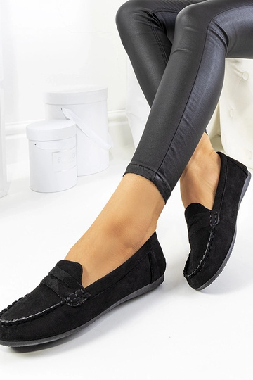 Nieves Damen Mokassins in schwarz