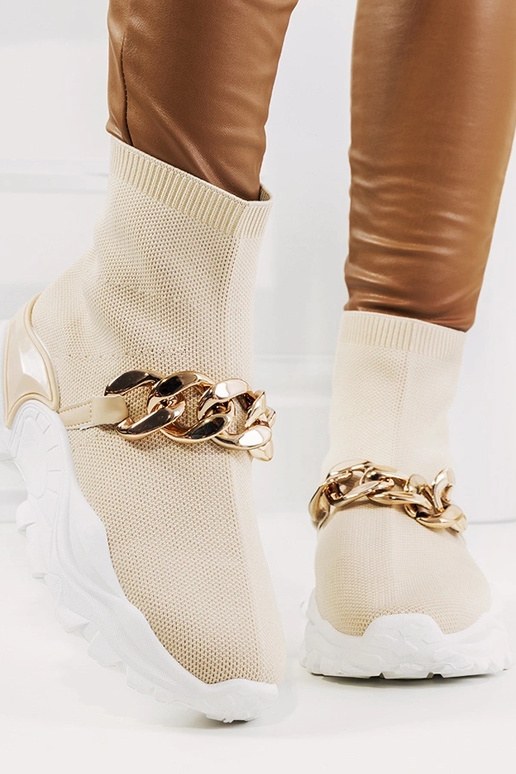 Sandfarbene hohe Sportschuhe, „Hurtado" Sandfarbene hohe Sportschuhe, „Hurtado"