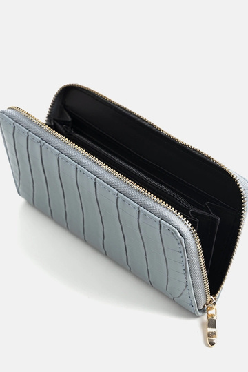 Spangler-Geldbörse aus Lackleder, Blau 2