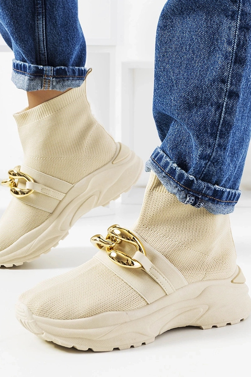 Beige High-Top-Sneakers „Martina“