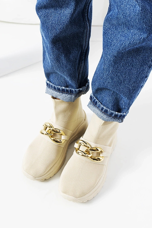 Beige High-Top-Sneakers „Martina“