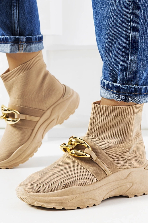 Braune hohe Sportschuhe, „Martina" Braune hohe Sportschuhe, „Martina"