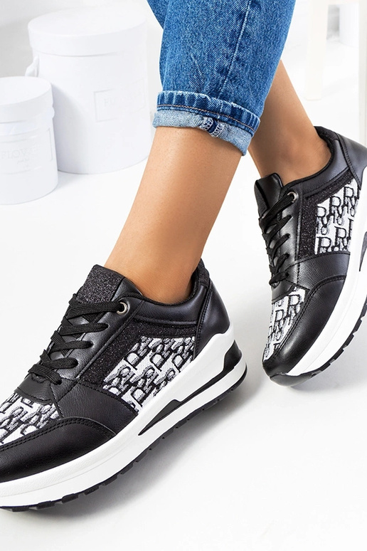 Schwarze Sportschuhe Sneaker mit...